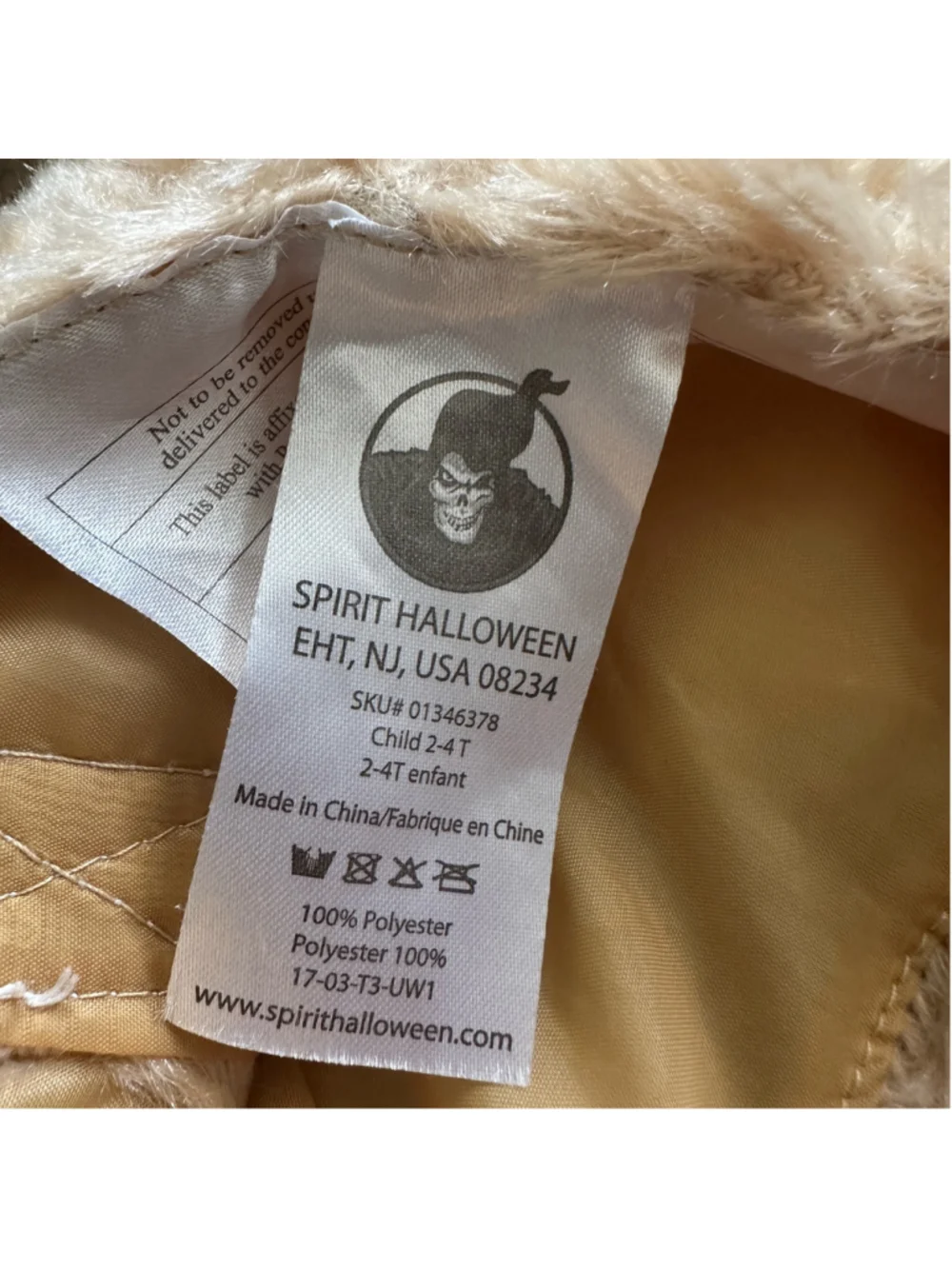 Spirit Halloween Dog Costume Toddler 2-4T Puppy Hood Tunic 2 Piece Halloween